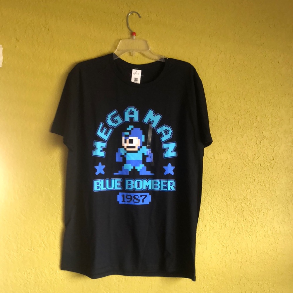 Black mega man shirt